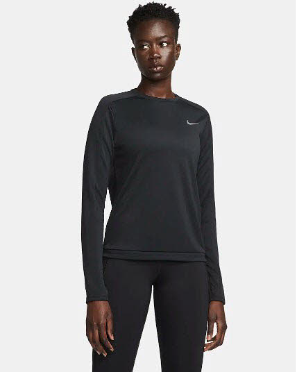 NIKE DRI-FIT WOMEN'S CREW TOP,BLAC