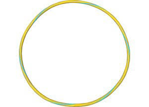 Gymnastikreifen Bicolor 75 cm,gelb-